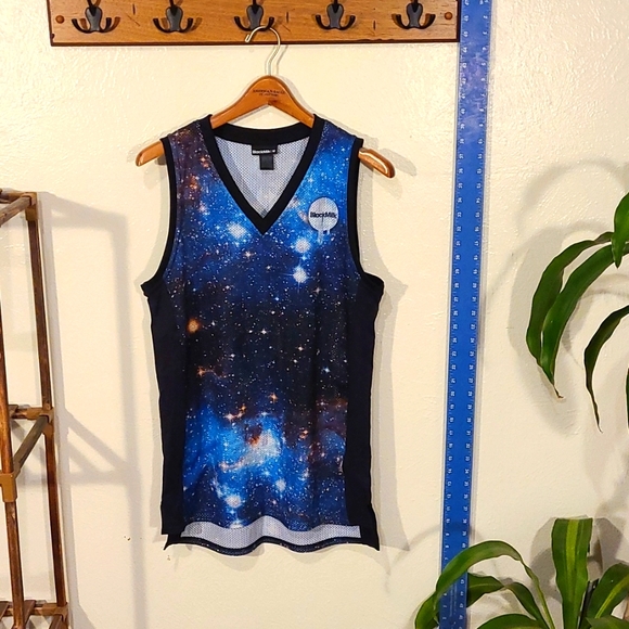 Black Milk Galaxy Blue Shooter Mesh Jersey M - Picture 2 of 8